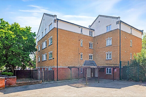 External view of a block of apartments in London