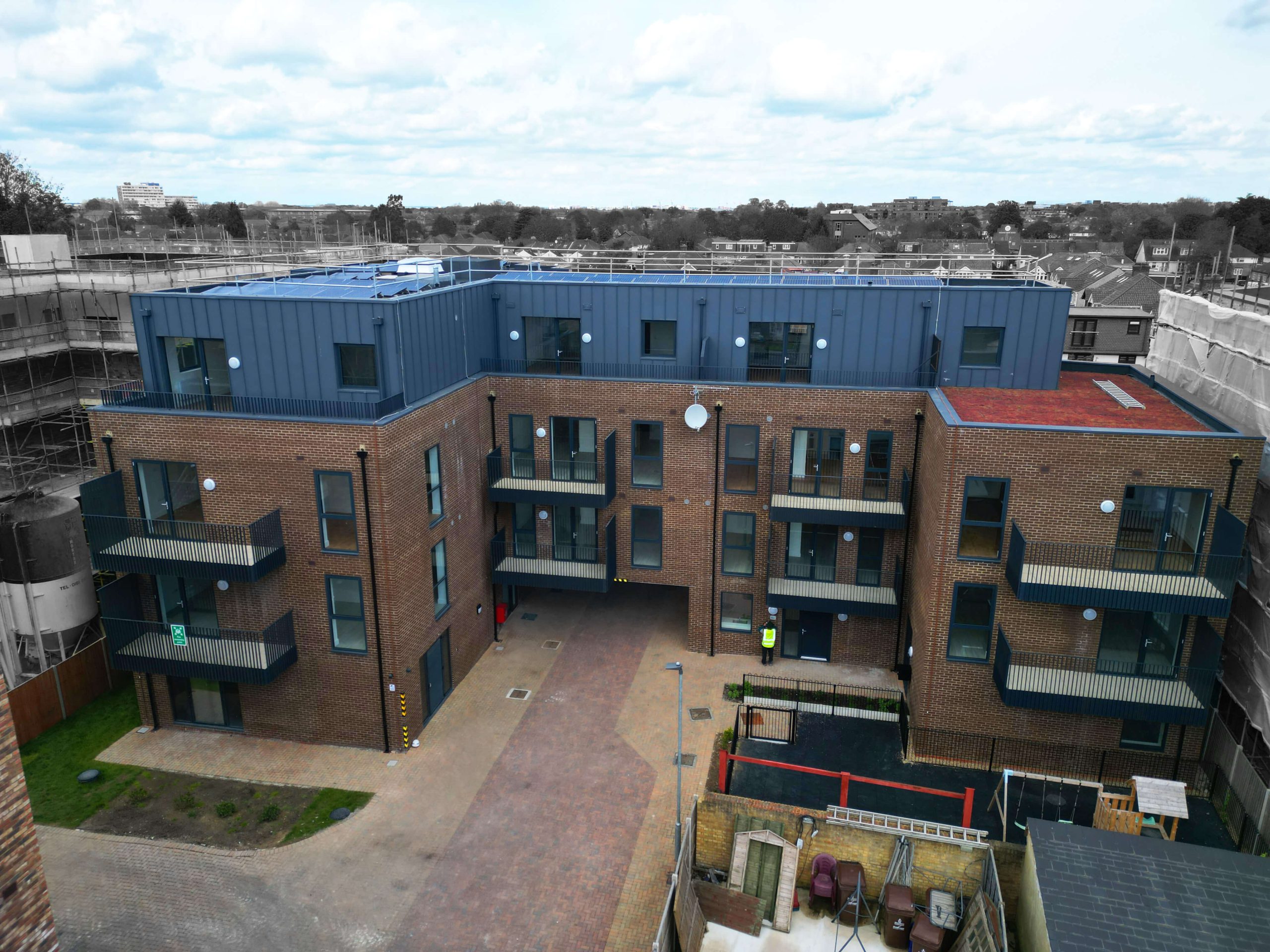 External view of an apartment block in London